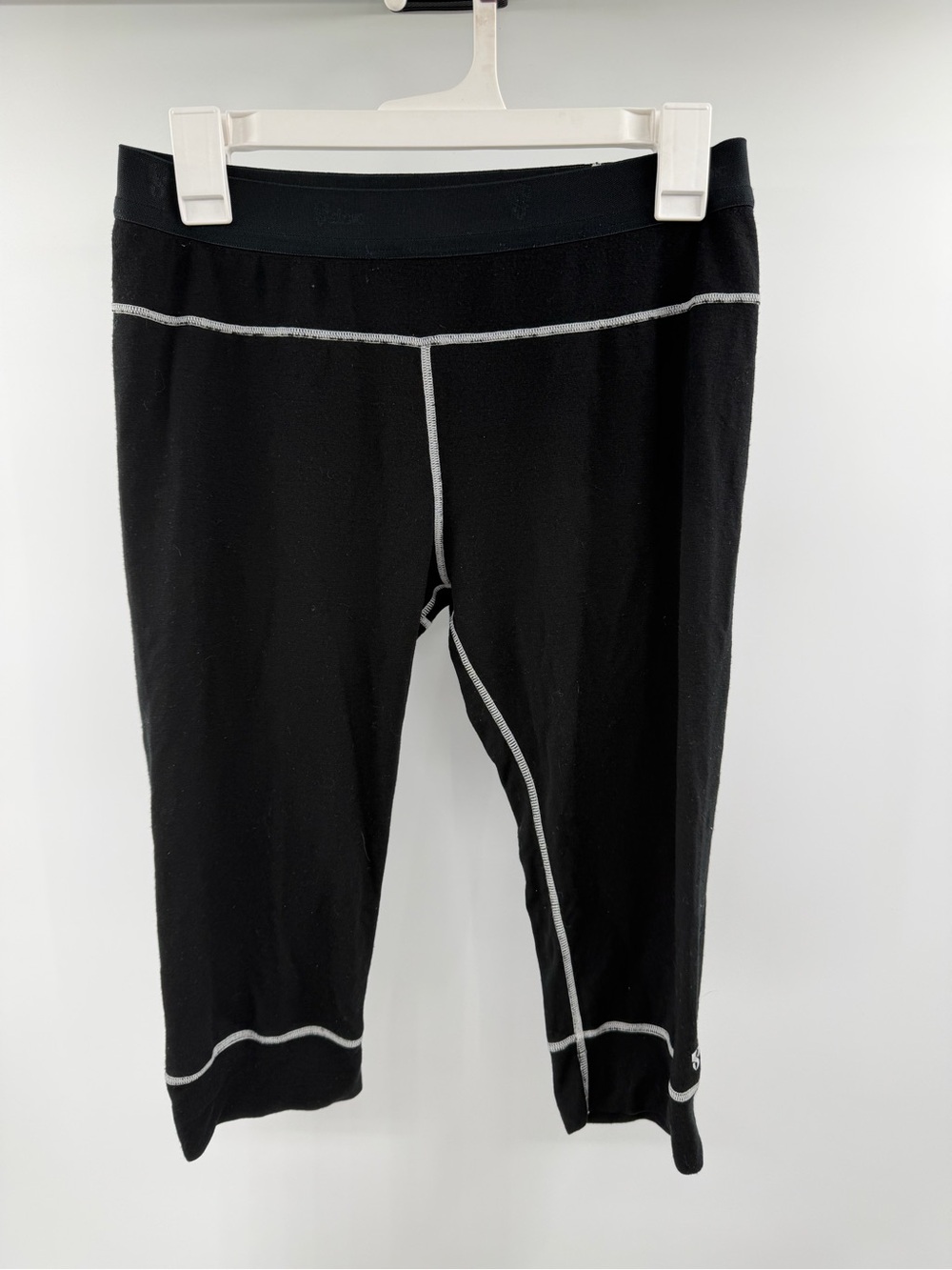 Stoic Black White Merino Wool Baselayer Capri Legging Size Medium Womens